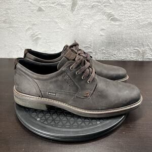 Ecco Mens Size EUR 45 Turn GTX Plain Toe Nubuck Leather Oxfords Lace Up Shoes